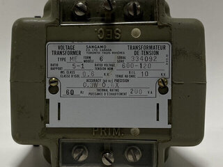 SANGAMO - ME-6 - 200VA 600V-120V Potential Transformer Product Image